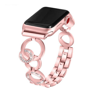 Diamond Stainless Steel Replacement Strap For Apple Watch Women Bracelet