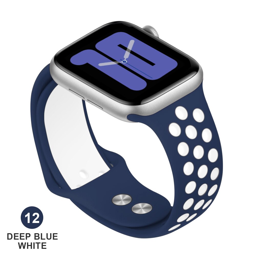 Band for Apple Watch 5 4 3 2 1 42MM 38MM soft Breathable strap Silicone Sports bands for Nike+ Iwatch series 5 4 3 40mm 44mm