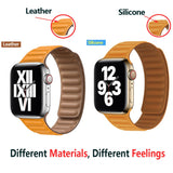 Leather Link strap For Apple watch band 44mm 40mm 38mm 42mm watchabnd original Magnetic Loop bracelet iWatch seires 3 5 4 6 SE