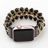 Handmade Pomegranate Shape Agate Beads Elastic Band for Apple Watch 5 40MM 44MM Watch Bracelet For iwatch Series 4/3/2 38mm 42mm