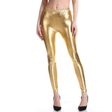 Sexy liquid Wet Look Shiny Metallic Stretch 70s 80s Neon Glossy Skinny Leggings Disco Dance Costume Pants