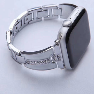 Diamond Stainless Steel Strap For Apple Watch Band 6 44/40/38/42mm iWatch Series Bands 6 SE 5 4 3 jewelry Women's Belt Bracelet
