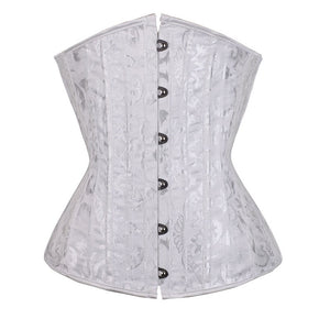 SEXY Gothic Underbust Corset Steel Boned Waist Cincher Bustiers Top Workout Shape Body Belt Lingerie Black White Plus Size