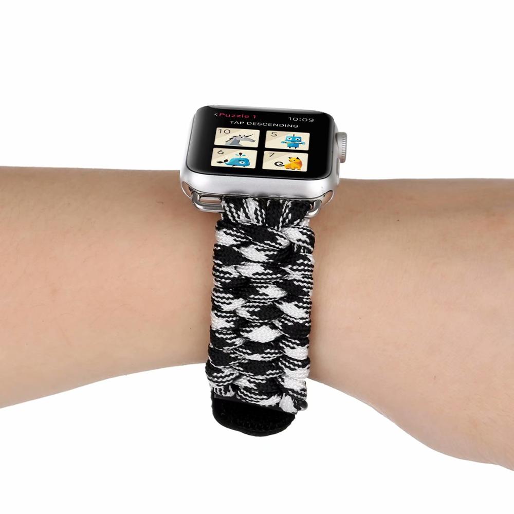 Strap for Apple Watch Band series 1/2/3 42mm 38mm WristBand Bracelet for iwatch 4/5 40mm 44mm Outdoor Sports Woven Nylon Rope