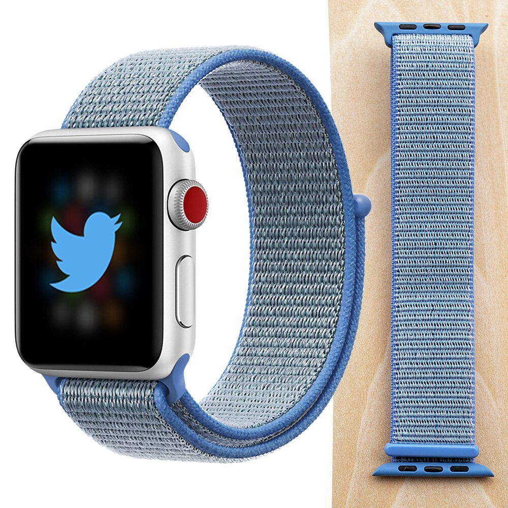 High Quality Nylon Sport Loop Replacment for Apple Watch band 44mm Series 5 4 3 2 1 Breathable Woven Strap 42mm iwatch 40mm 38mm