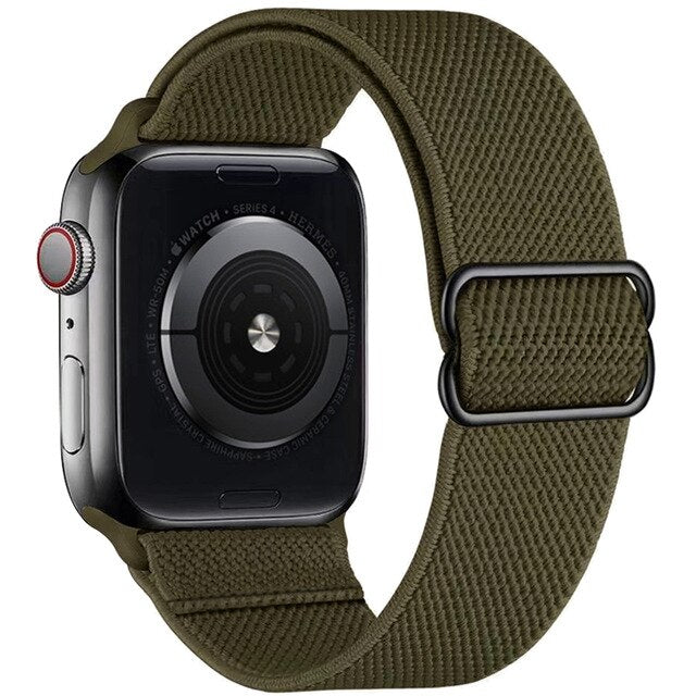 Adjustable Elastic Nylon solo Loop Strap for Apple watch band 44mm 40mm 38mm 42mm Scrunchie bracelet iWatch series 3 4 5 6 se