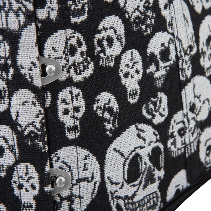 Women Sexy Gothic Skull Print Underbust Corset Burlesque Waist Cincher Body Shaper Corset Bustier Lingerie Top Plus Size Korsett