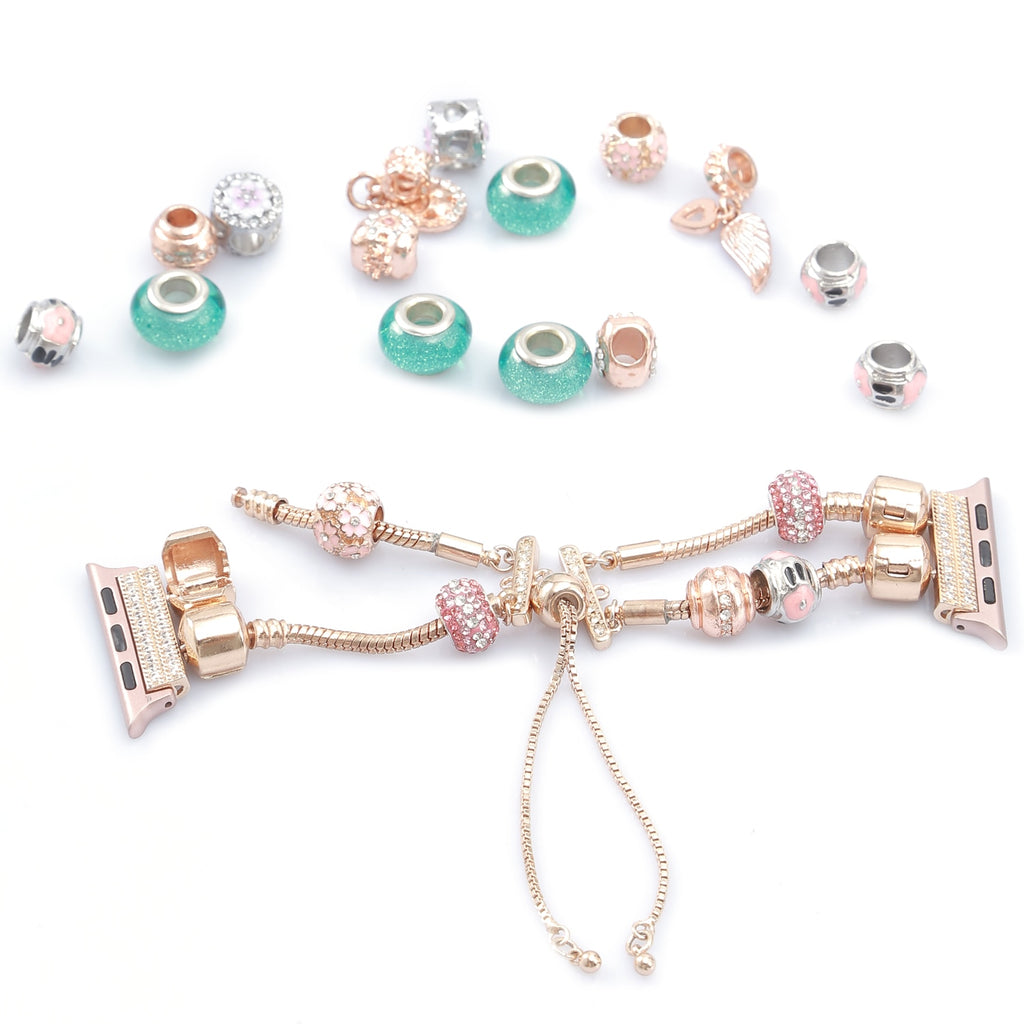 Diy Gem Agate Strap For Apple Watch 5 Band 40mm 44mm 38mm 42mm Woman Jewelry Design Beaded Bracelet Belt Iwatch Series 5 4 3 2 1