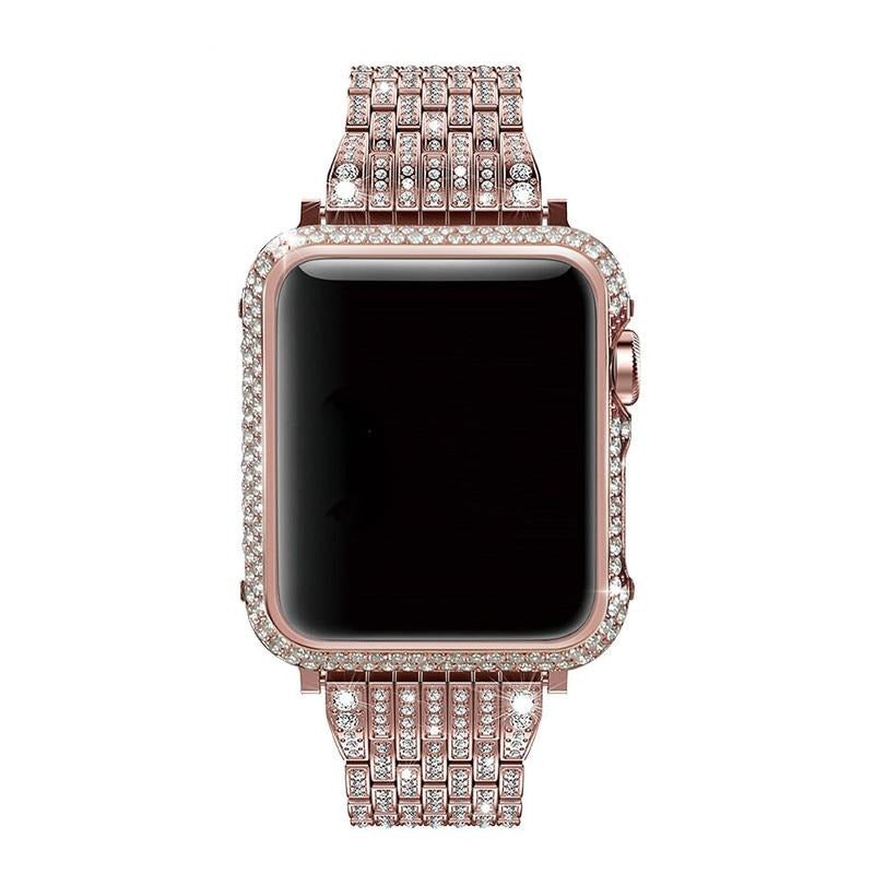 Luxury Diamond Case+Stainless Steel strap For Apple Watch
