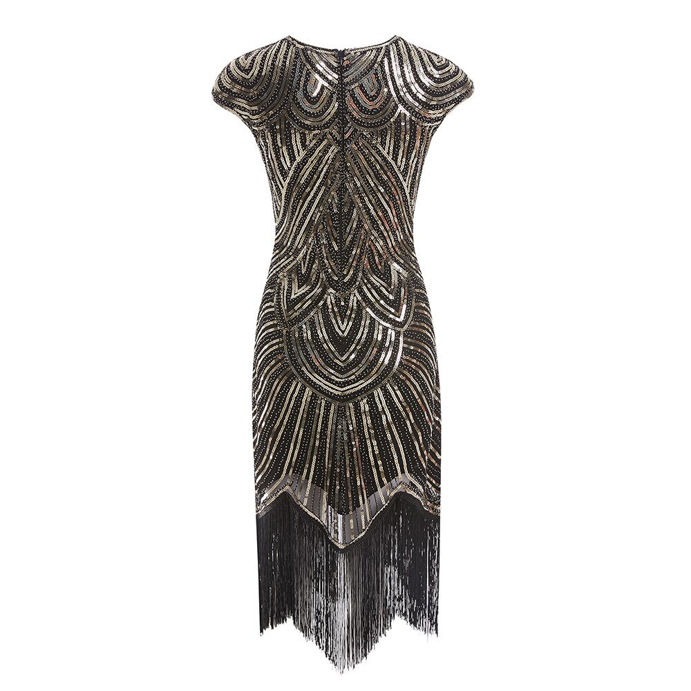 Women's 1920S GATSBY Sequins O-neck Beaded Fringed Dress Hot Club & Night Out Dresses Sexy Fringed Night Club Dress