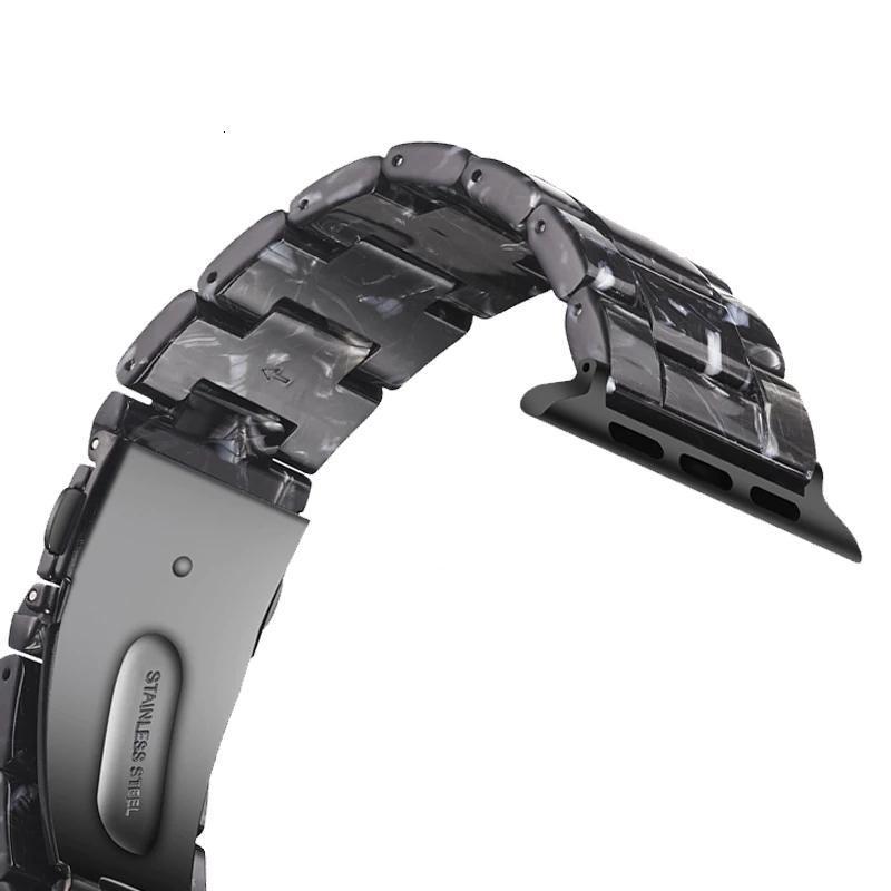 Black Bloom Resin Band For Apple Watch