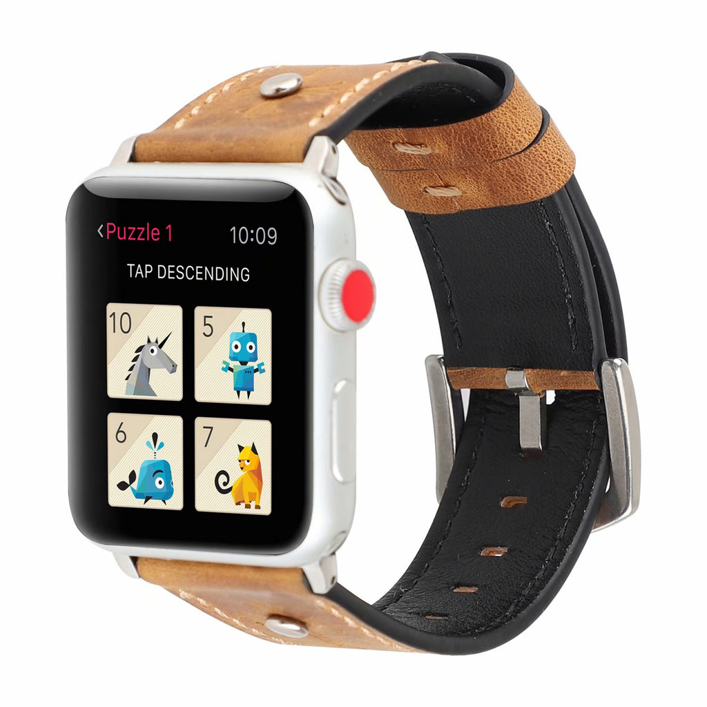 Band For Apple Watch 5/4 44mm 40mm Leather Watchband Replacement Bracelet Strap Sport Loop for iwatch series 3/2/1 42mm 38mm