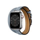 Double Tour Swift Leather Strap for Apple Watch 7 6 Band 5 4 3 Bracelet Wrist for iWatch SE Series 41/45mm 44/40mm 42/38mm Bands