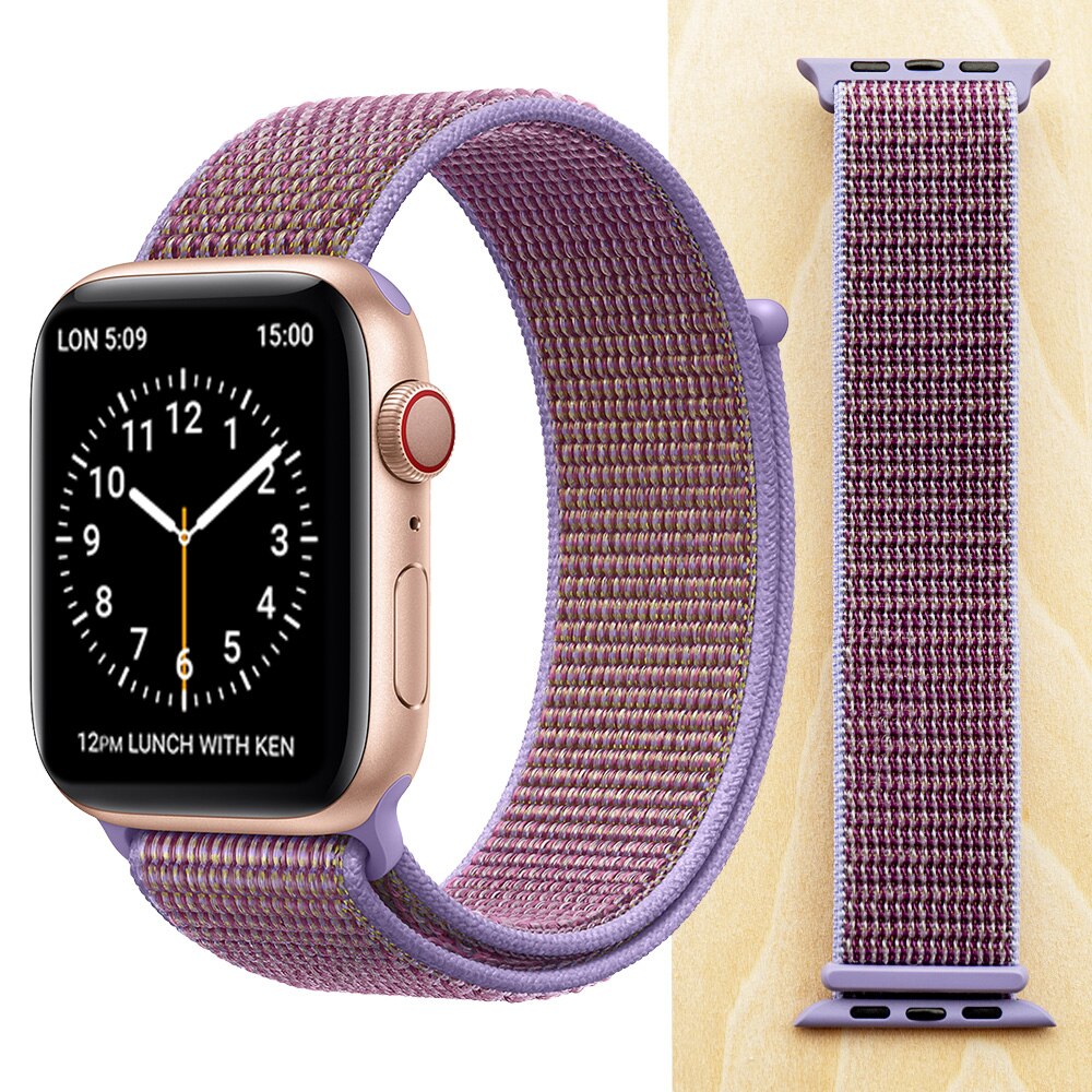 High Quality Nylon Sport Loop Replacment for Apple Watch band 44mm Series 5 4 3 2 1 Breathable Woven Strap 42mm iwatch 40mm 38mm