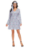 60s 70s Disco Costumes Women Dress Halloween Costume For Adult Women 's Cosplay Hip Hop Jazz