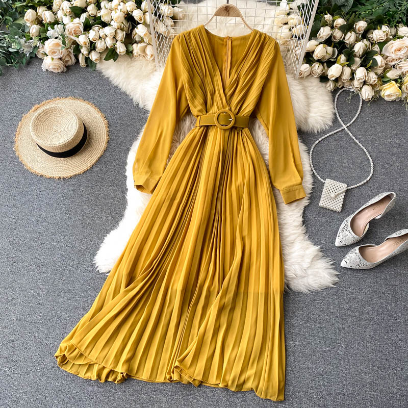 sachin and babi light blue dress Poet Shoulder Pleated Long Sleeve Chiffon Dress – shopaleena main image 0