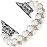 Stainless steel Pearl Bracelet For Apple Watch Band 6 5 4 40/44mm Diamond Women's Jewelry Strap For iWatch Series 3 38/42mm Band