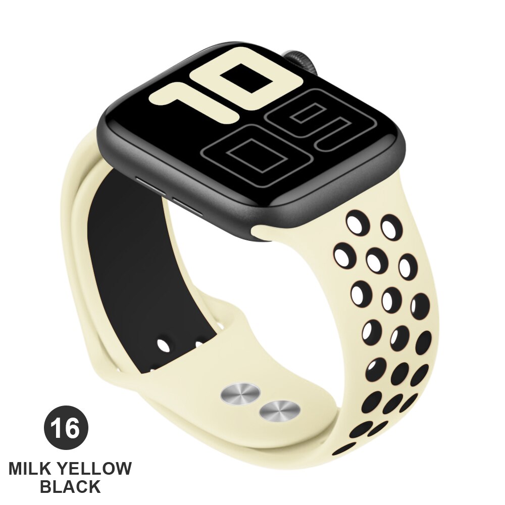 Band for Apple Watch 5 4 3 2 1 42MM 38MM soft Breathable strap Silicone Sports bands for Nike+ Iwatch series 5 4 3 40mm 44mm