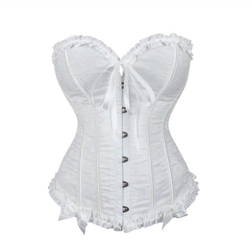 Women Corset Top Victorian Sexy Floral Lace Up Boned Overbust Corset Bustier Lingerie Waist Cincher Slim Body Shaper Corsets