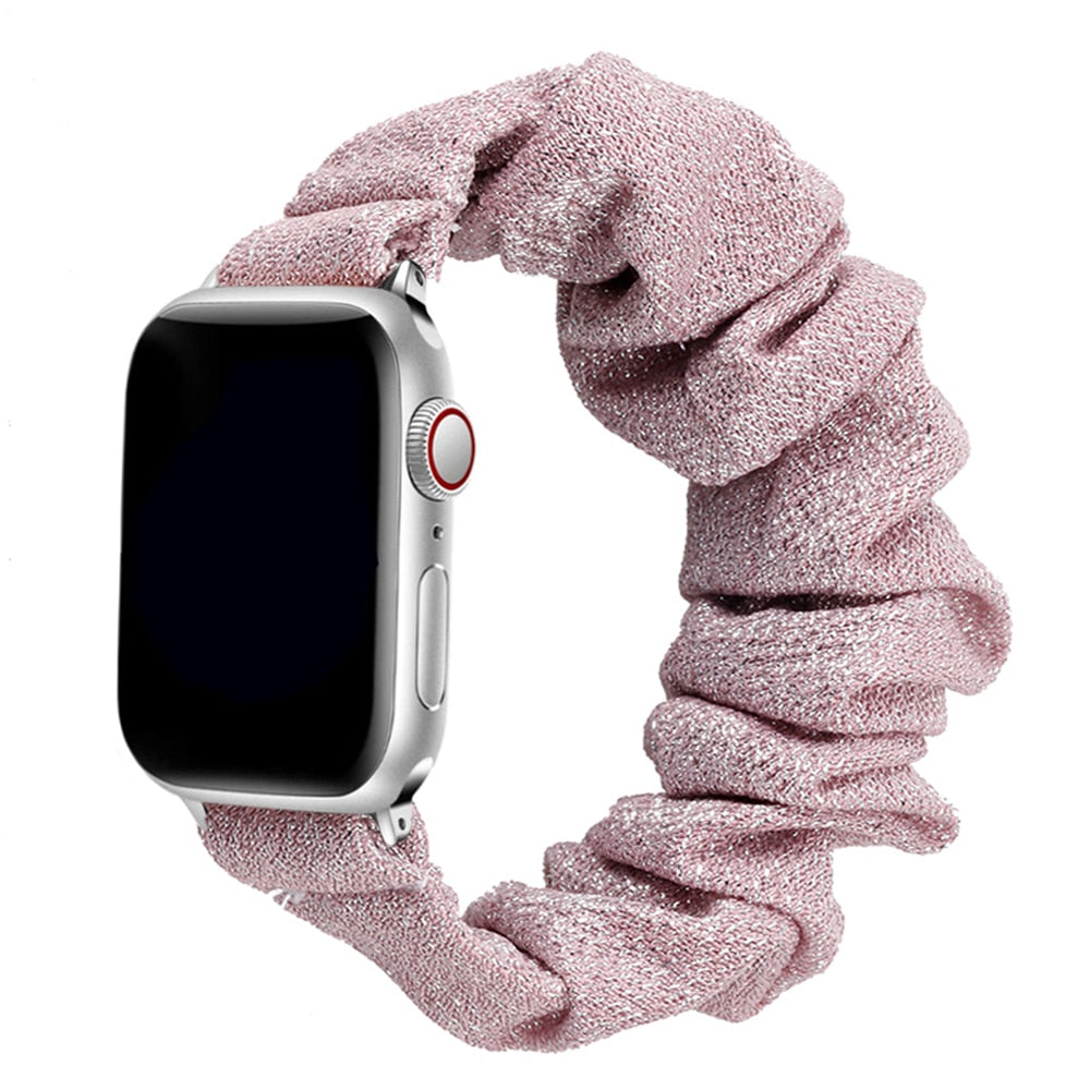 Scrunchie Strap for Apple watch band 44mm 40mm iWatch 42/38mm Elastic Nylon Solo Loop smart bracelet applewatch serie 5 43 SE 6