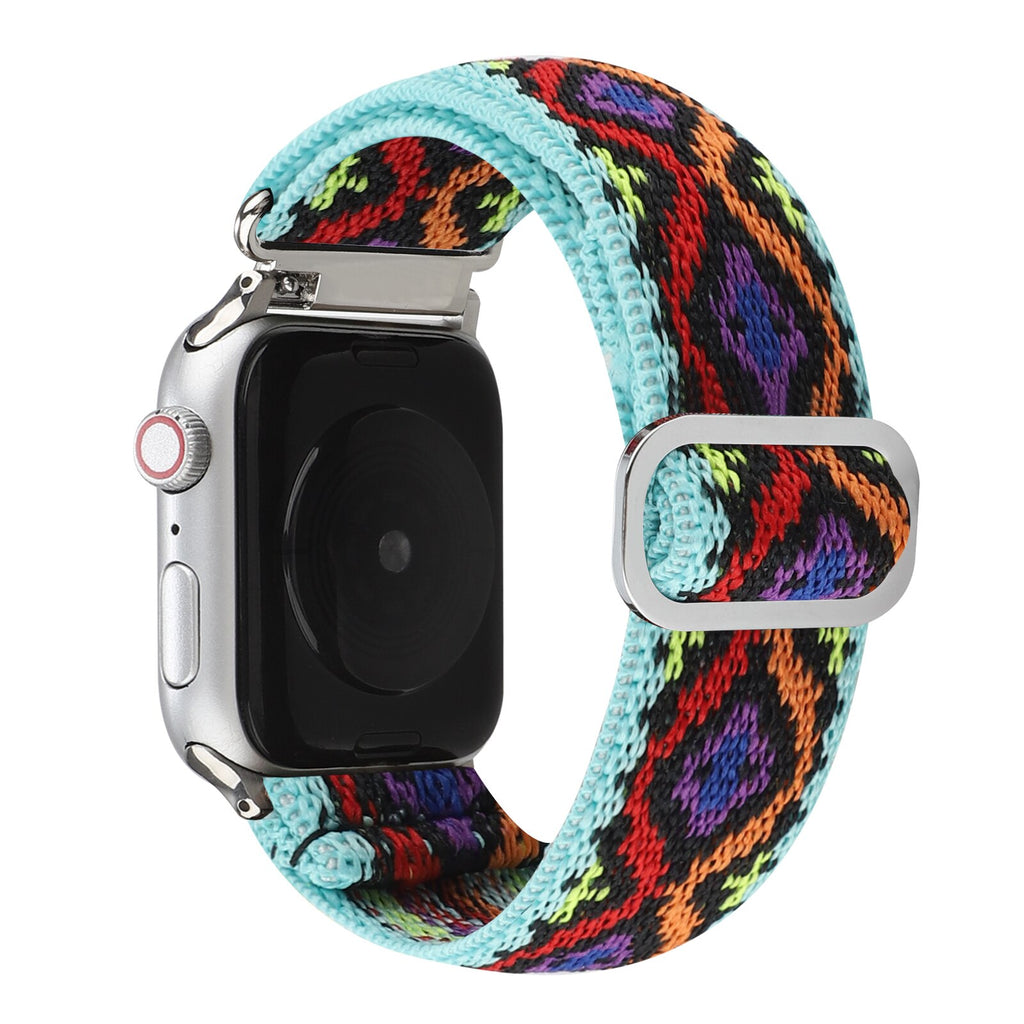 Nylon watch strap for Apple watch band 44mm 40mm 38mm 42mm adjustable nylon elastic strap For iwatch series 3 4 5 6 SE Bracelet
