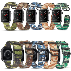 Nylon Buckle Bands for Apple Watch Series 1 2 3 4 5 6 SE Outdoor Army Green Watch Band 40 44MM for iWatch Strap 38 42MM