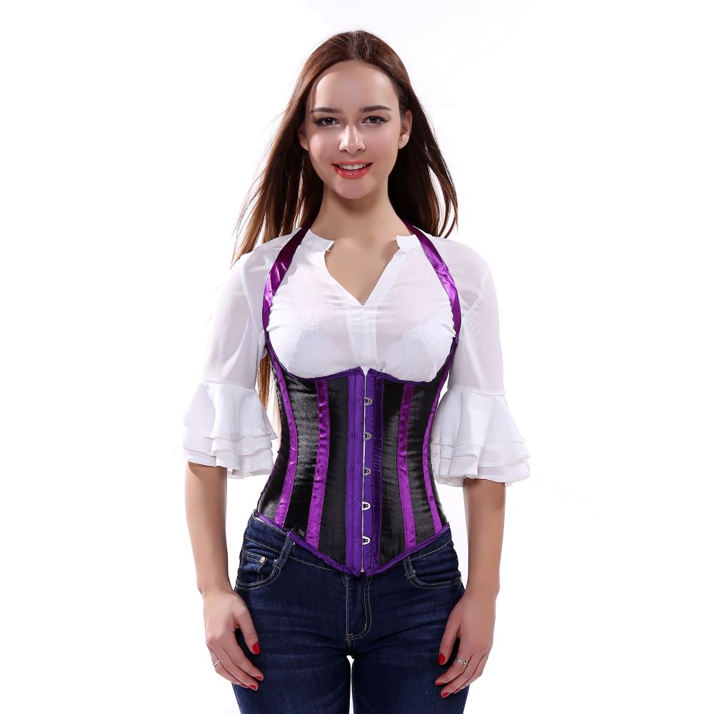 Women Sexy Striped Underbust Corset Burlesque Waist Cincher Slimming L jetechband Women Sexy Striped Underbust Corset Burlesque Waist Cincher Slimming L jetechband