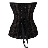 Women Corsets Bustiers Slim Sexy Corset Plus Size Transparent Floral Lace Body Shaper Overbust Corselet Black White Lingerie