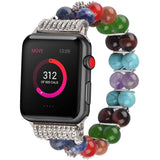Women's Jewelry Strap For Apple Watch Band 6 5 4 40/44mm Diamond Stainless steel Agate Bracelet For iWatch Series 3 38/42mm Band