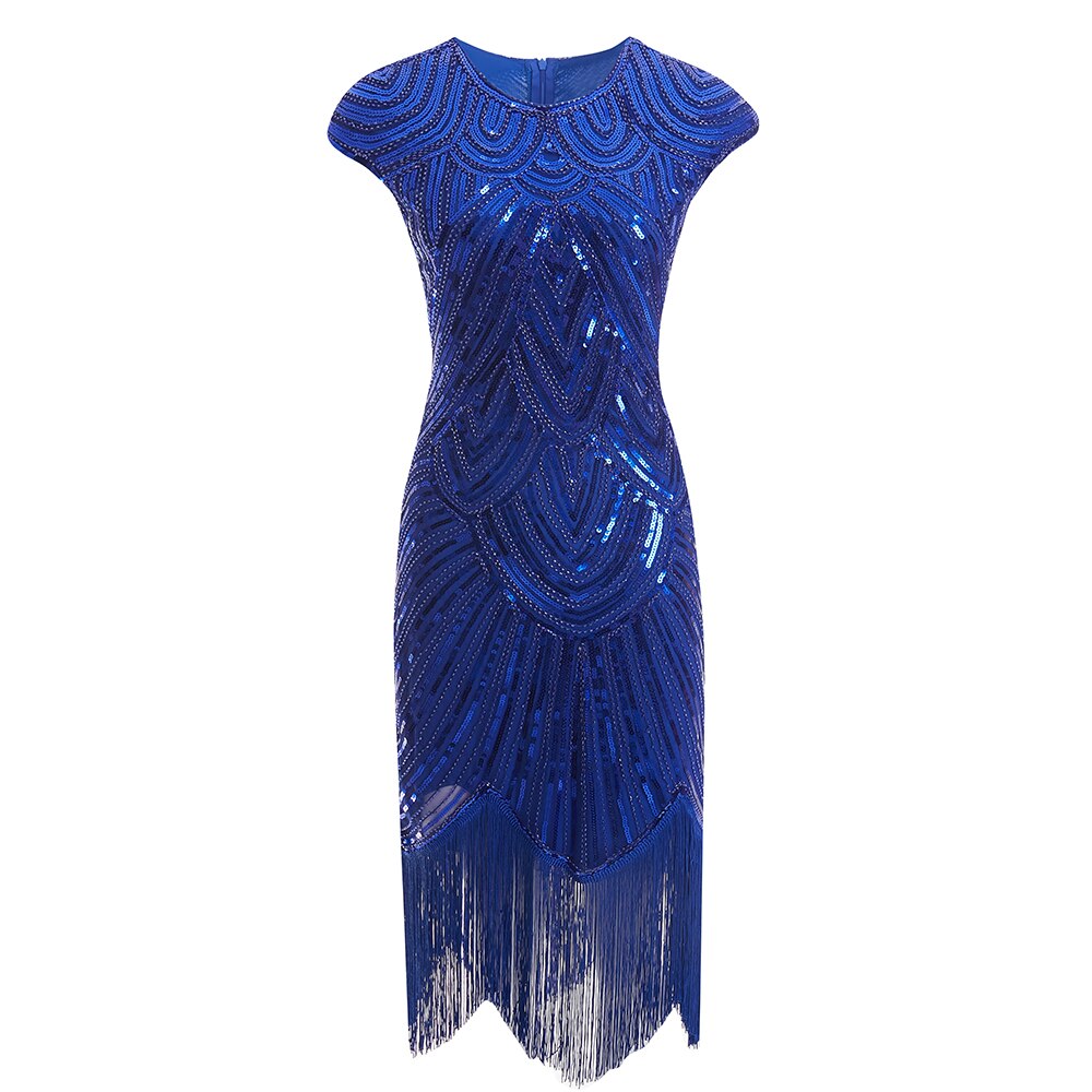 Women's 1920S GATSBY Sequins O-neck Beaded Fringed Dress Hot Club & Night Out Dresses Sexy Fringed Night Club Dress