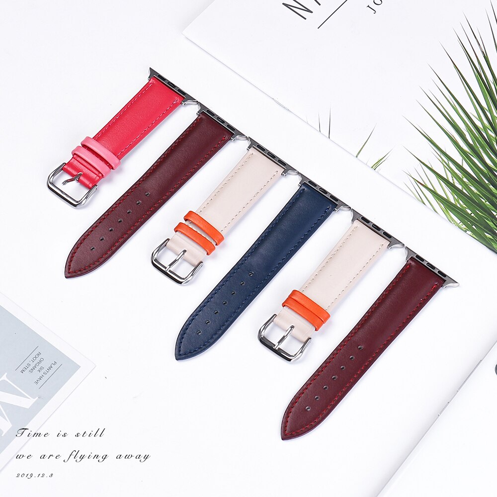 Band for Apple Watch 5/4/3/2/1 Sport Bracelet 42 mm 38 mm leather Strap For iwatch bands Series 5 4 Accessories