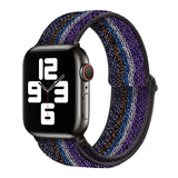 Braided Nylon Loop Elastic Buckle for Apple Watch Band 44mm40mm SE 65 Leopard Bracelet Strap on Smart iWatch Series 38mm42mm 432