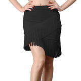 Ladies Dance Women Summer Patchwork Tassel Fringe Skirt Ladies Casual High Waist Bodycon Pencil Skirt Dancewear