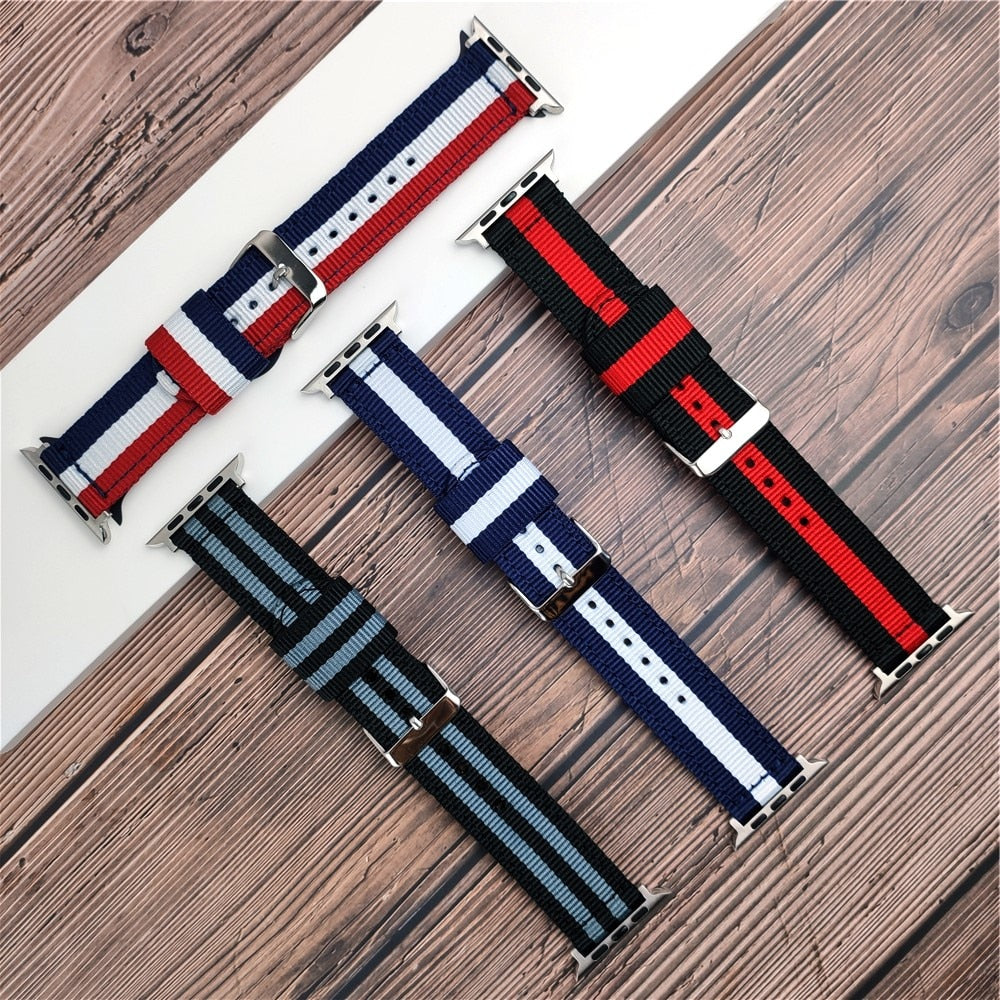 Woven Fabric Bracelet for Apple Watch 6/SE Band Series 5 4 40mm 44mm Breathable Nylon Replacement Strap for iWatch 3 38mm 42mm