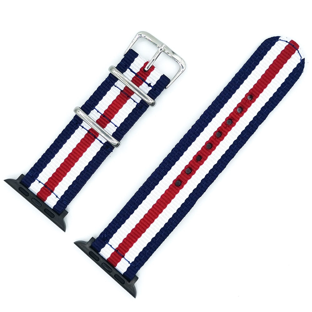Nylon Watchband for Apple Watch Band Series 6 se/5/4/3/2/1 Sport Belt Watch Bracelet 40/38 mm 42mm/44mm Strap for iwatch Band