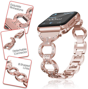 Women Stainless Steel Strap for Apple Watch 40mm 44mm iwatch 5 4 Band Diamond Bracelet for Apple Watch 38mm 42mm Series 3 2 1