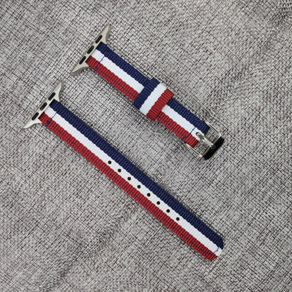 Woven Fabric Bracelet for Apple Watch 6/SE Band Series 5 4 40mm 44mm Breathable Nylon Replacement Strap for iWatch 3 38mm 42mm