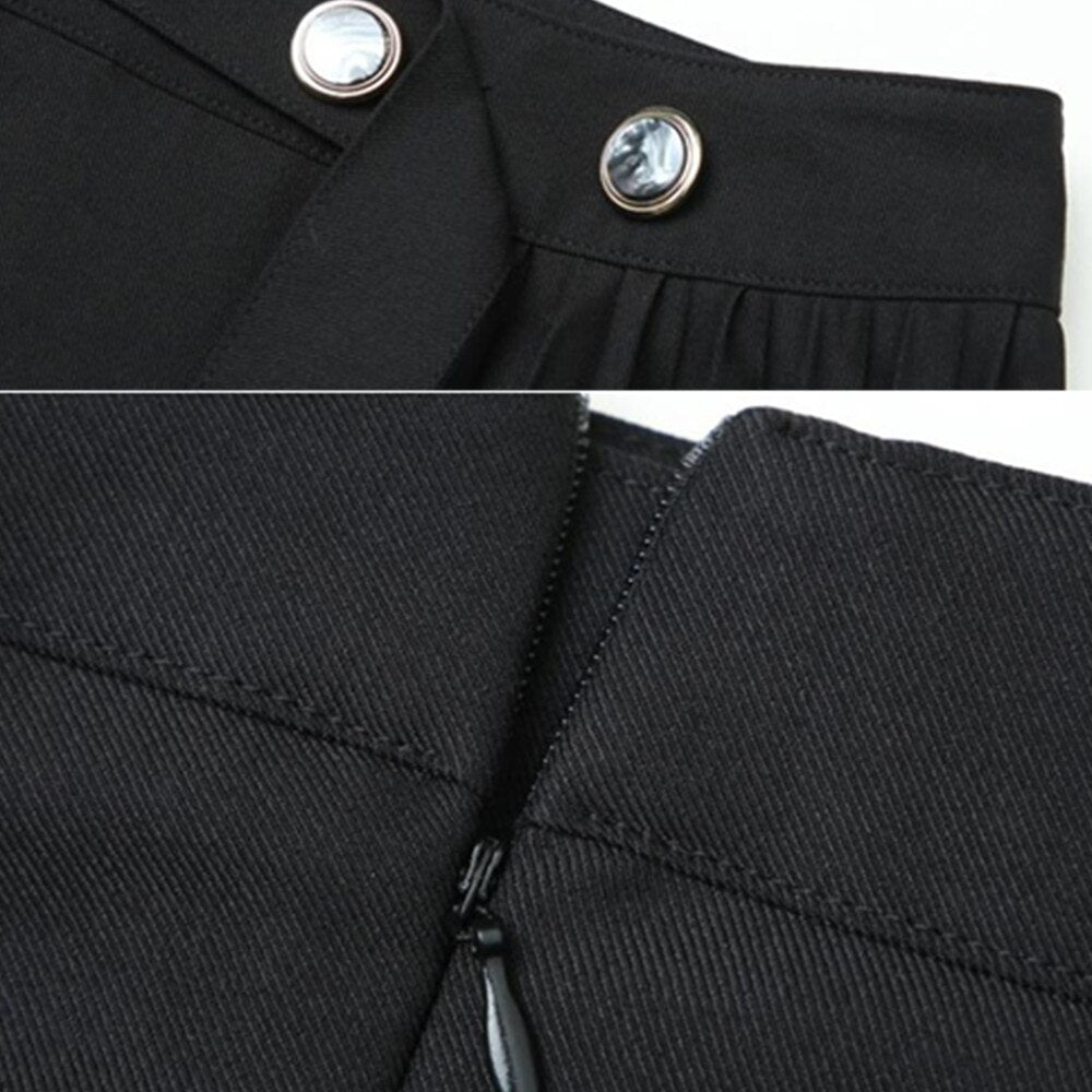 High Waist Long Women Korean Style Solid Color All-match Ladies Elegant A-line Skirt