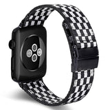 Fashion Checkerboard Style Nylon Strap For Apple Watch Band 9/8/7/6/5/4/3/2/1/SE For iWatch 38/40/41/42/44/45mm iWatch Strap Series Bracelet