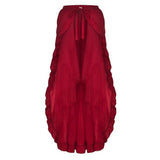 Goth Maxi Long Women Steampunk Party Pleated Tulle Skirt Brown Blue Gothic Women Cosplay Wear