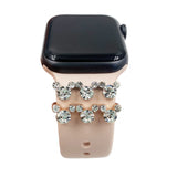 Decorative Ring for Apple Watch Band Charms for Samsung Galaxy Smart Watch Sport Silicone Strap Accessories with Bling Diamond