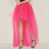 Irregular Tulle Women Summer HLong Party Petticoat Casual Style Punk Goth Black igh Waist Skirt
