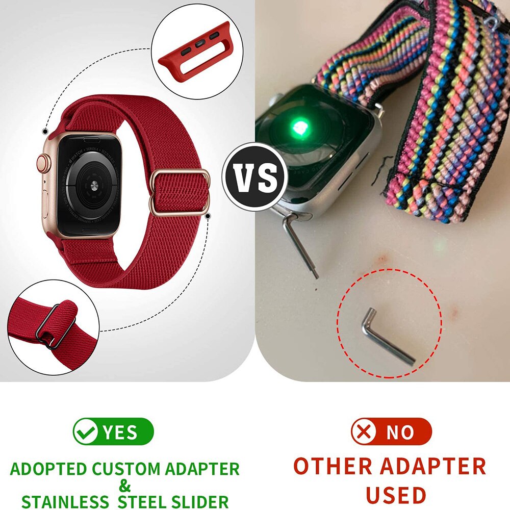 Scrunchie Watch Band for Apple Watch 6 Band 40mm 44mm 38mm 42mm for Iwatch Series 5 4 3 SE Elastic Nylon Bracelet Adjustable