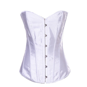 Elegant Women Corsets Bustiers Overbust Tops Satin Sexy Costume Corset Corselet Brocade Vintage Style Bridal Korsett Plus Size