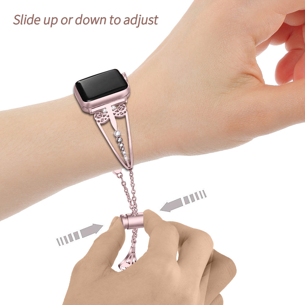 Women Diamond strap For Apple Watch band 38mm 42mm iWatch 5 4 band 40mm 44mm stainless steel strap Series 3/2/1 Accessories