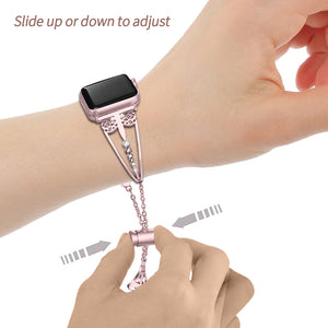Women Diamond strap For Apple Watch band 38mm 42mm iWatch 5 4 band 40mm 44mm stainless steel strap Series 3/2/1 Accessories