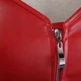 Women Sexy Faux Leather Overbust Corset  Waist Cincher Body Shaper Slim Burlesque Corset Bustier Lingerie Top Plus Size S-6XL