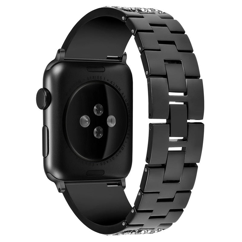 Rhinestone Diamond Stainless Steel Loop strap For apple watch band 44mm 40mm Metal Bracelet For iwatch Series 4/3/2/1 38mm 42mm
