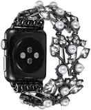 Watchband For Apple Watch Band 44mm 42mm Iwatch Series 5 4 3 2 40mm 38mm Elastic Pearl Beaded Bracelet Replacement Cuf Wristband
