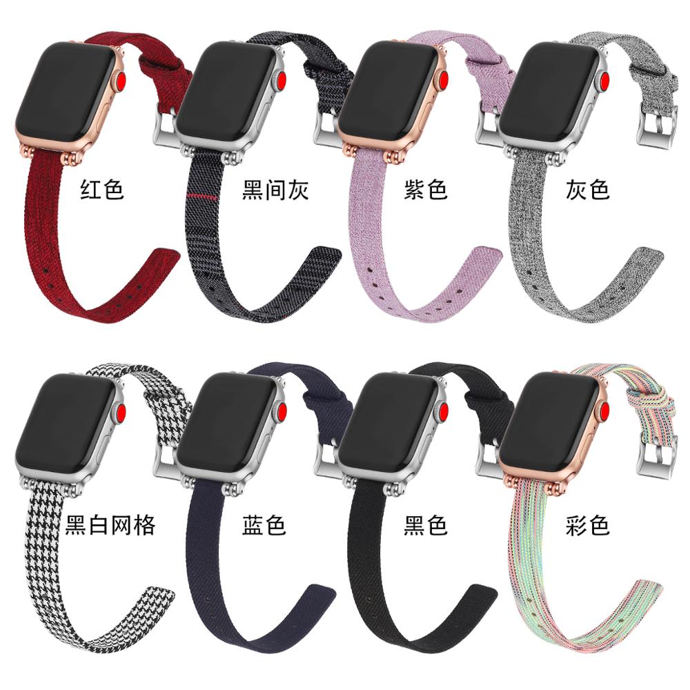 Canvas Women's nylon Strap for iWatch Series 6 3 38/42mm Belt Wristband Bracelet for Apple Watch Band 6 SE 5 4 40/44mm Watchband